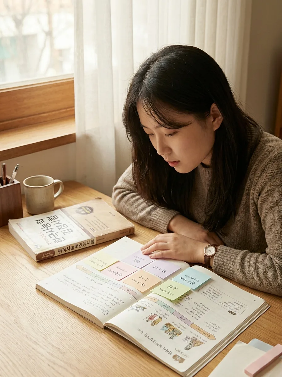 한능검 1급 공부 순서를 메모하며 시대 흐름을 정리하는 수험생