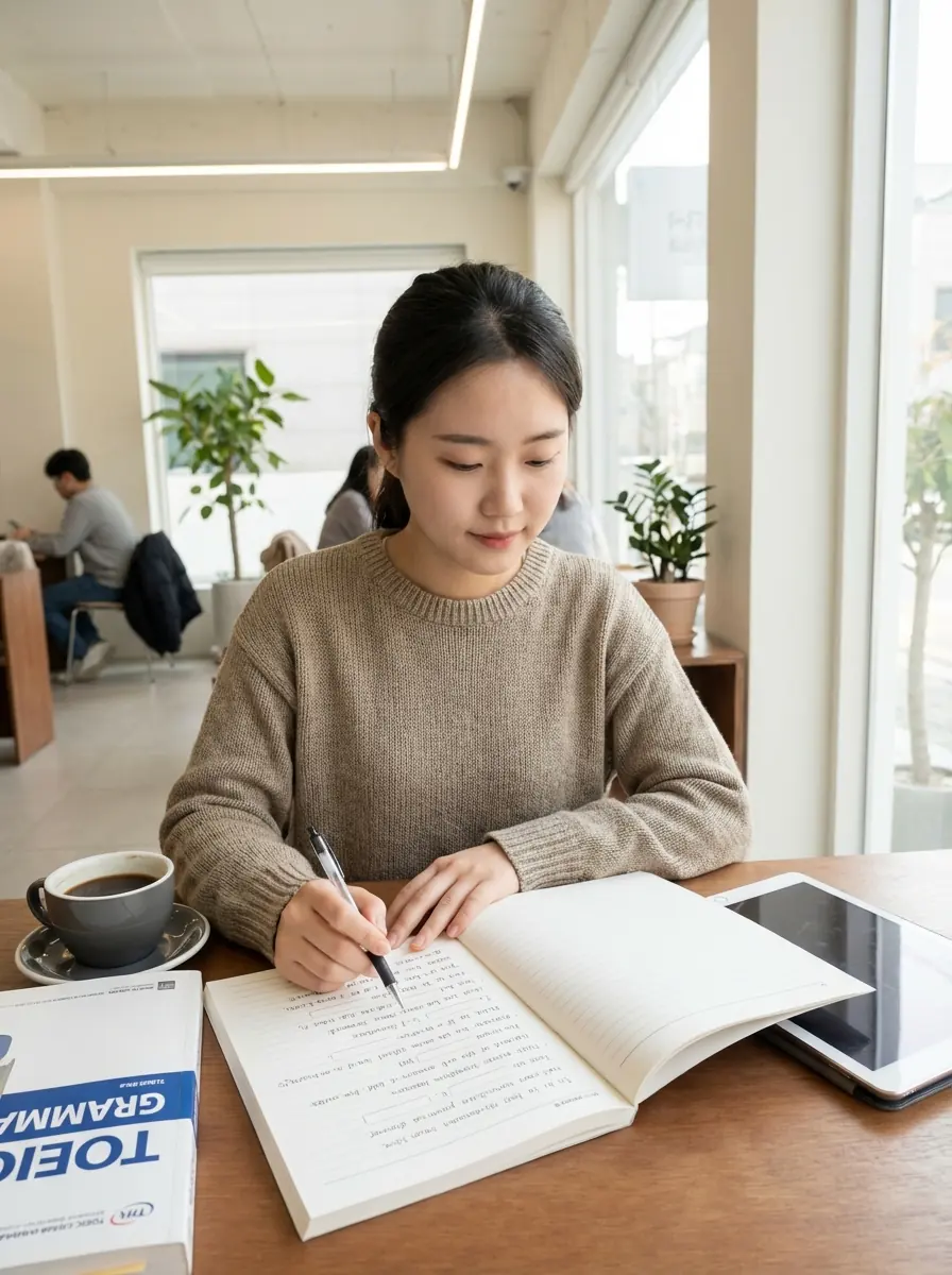 토익 품사 문제를 풀기 위해 문장 구조를 적어 보는 학습자